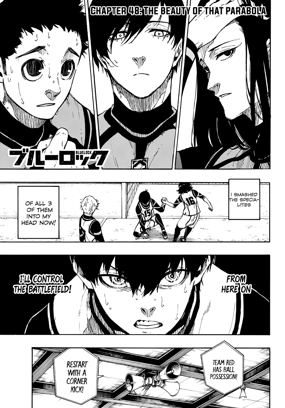 Blue Lock Chapter 48 page 1 - Chapter 48: The beauty of that Parabola