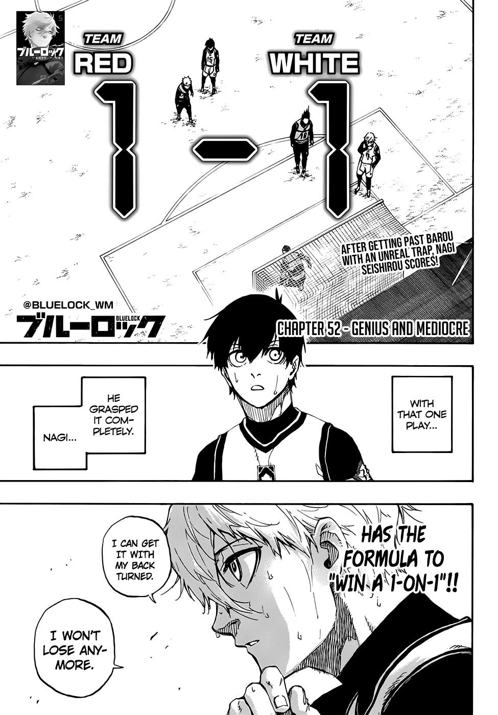 Blue Lock Chapter 52 page 1 - Chapter 52: Genius and Mediocre