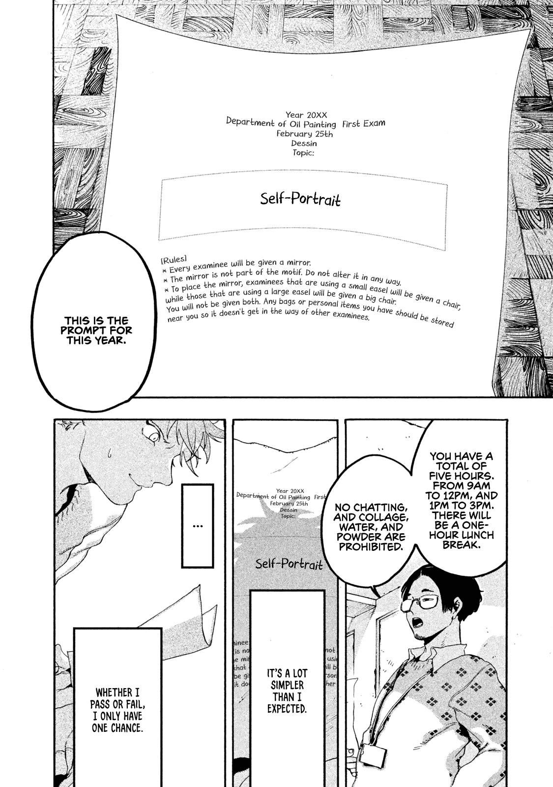 Blue Period. Chapter 15 page 42 - Chapter 15: First Exam Begins