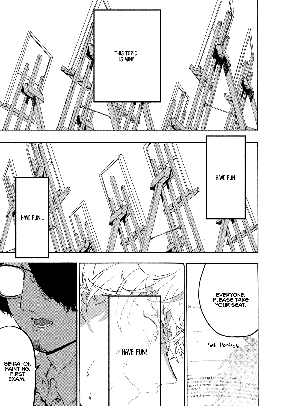 Blue Period. Chapter 15 page 43 - Chapter 15: First Exam Begins