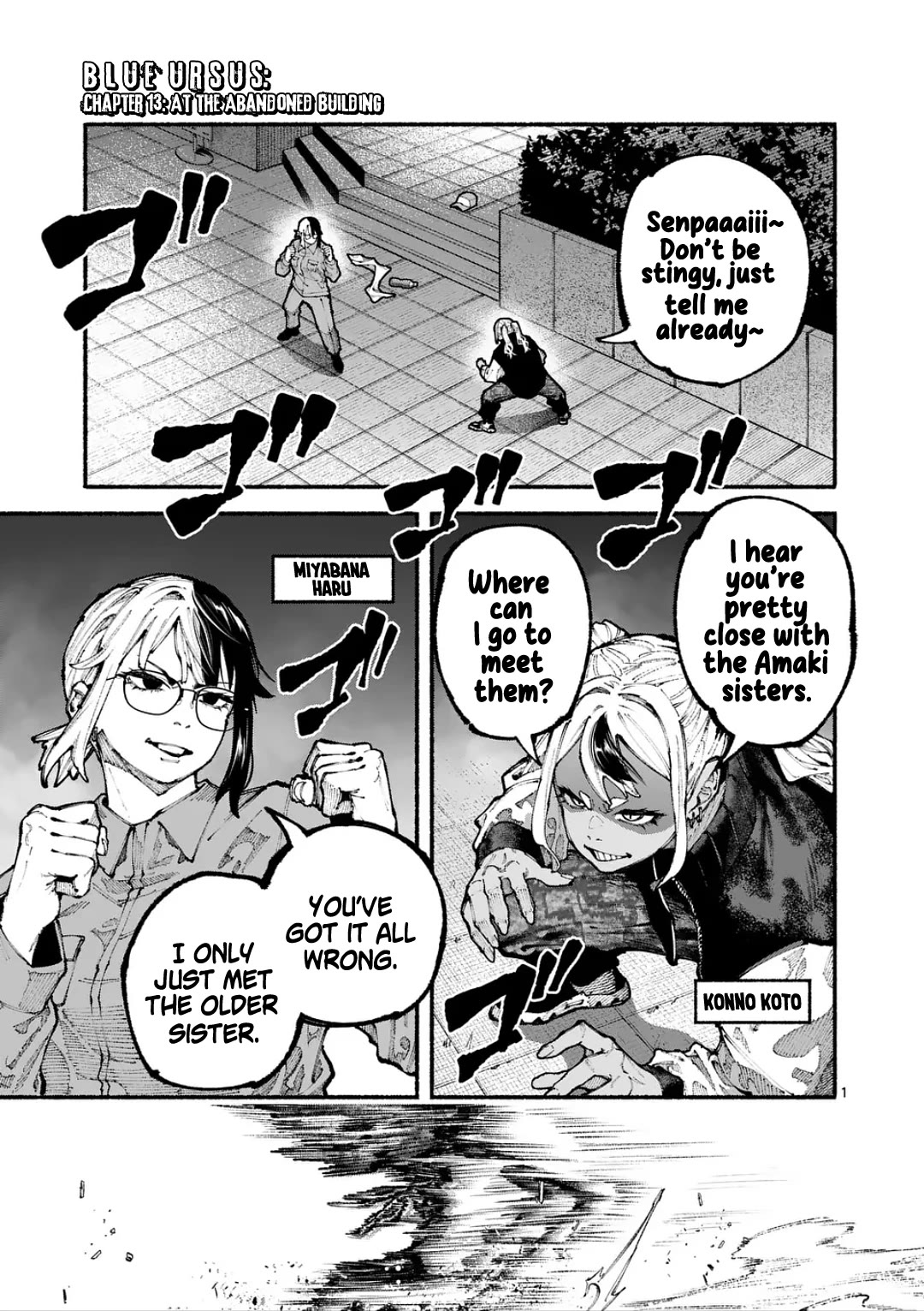 Blue Ursus Chapter 13 page 1 - Chapter 13: At the Abandoned Building