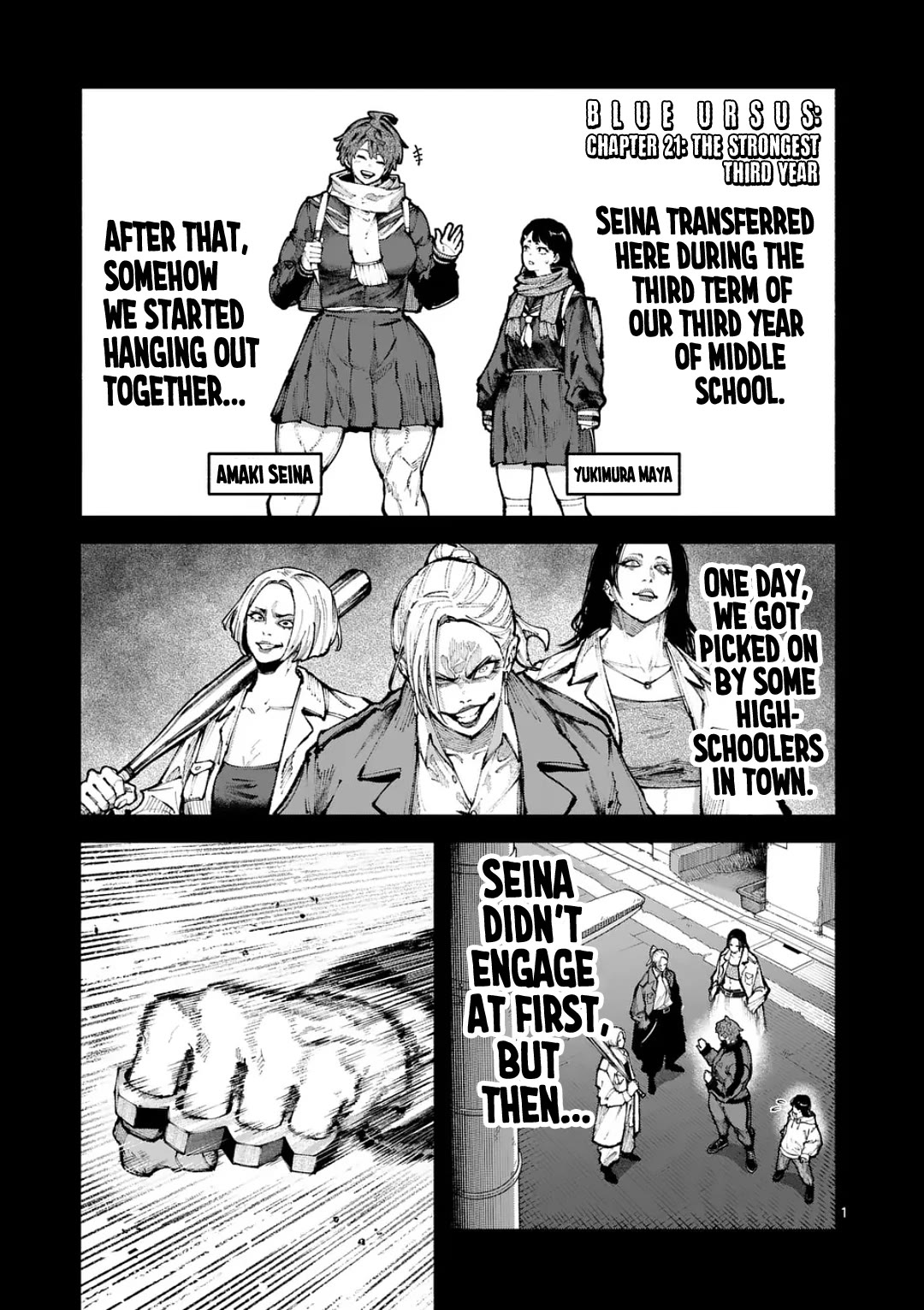 Blue Ursus Chapter 21 page 1 - Chapter 21: The Strongest Third Year