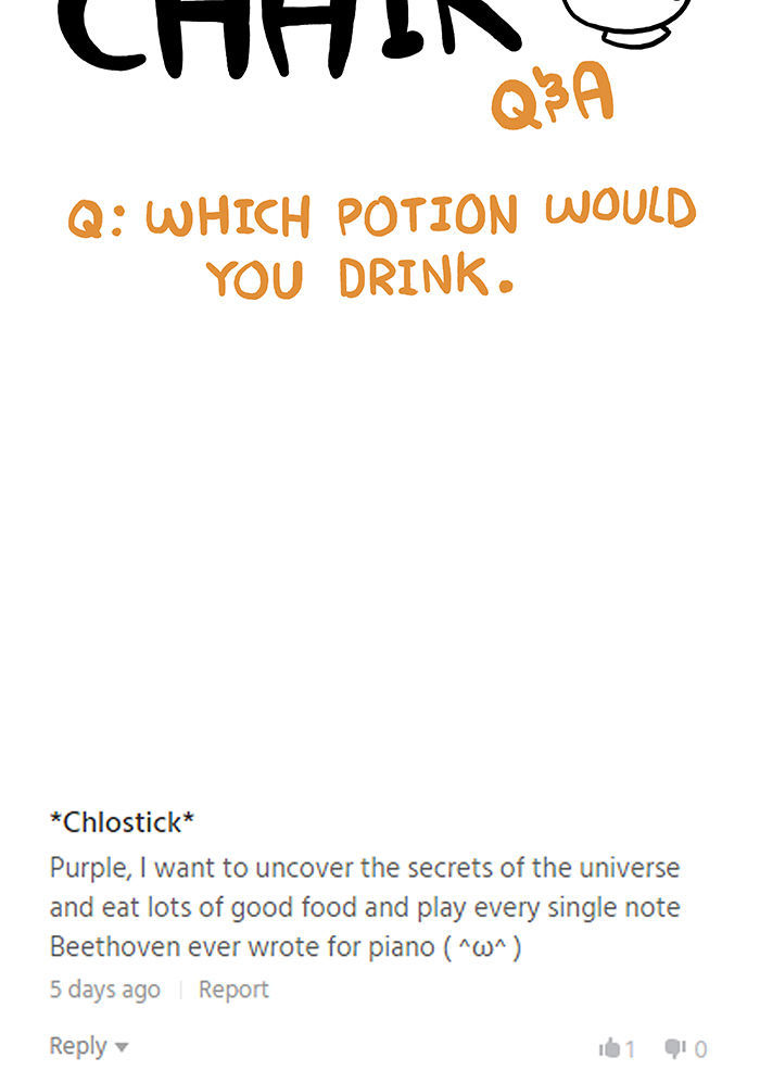 Bluechair Chapter 180.5 page 11 - Chapter 180.5 : Q&A #56 Don't Drink the Yellow One