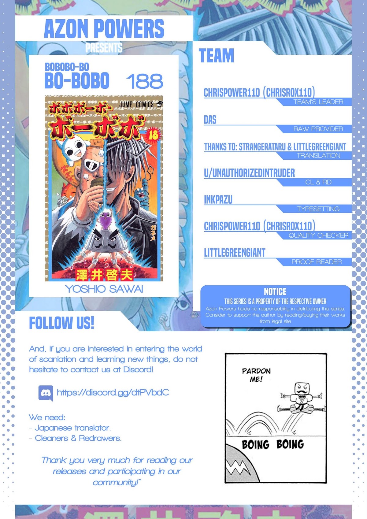 Bobobo-bo Bo-bobo Chapter 188 page 1 - Chapter 188: The Petals Of Justice