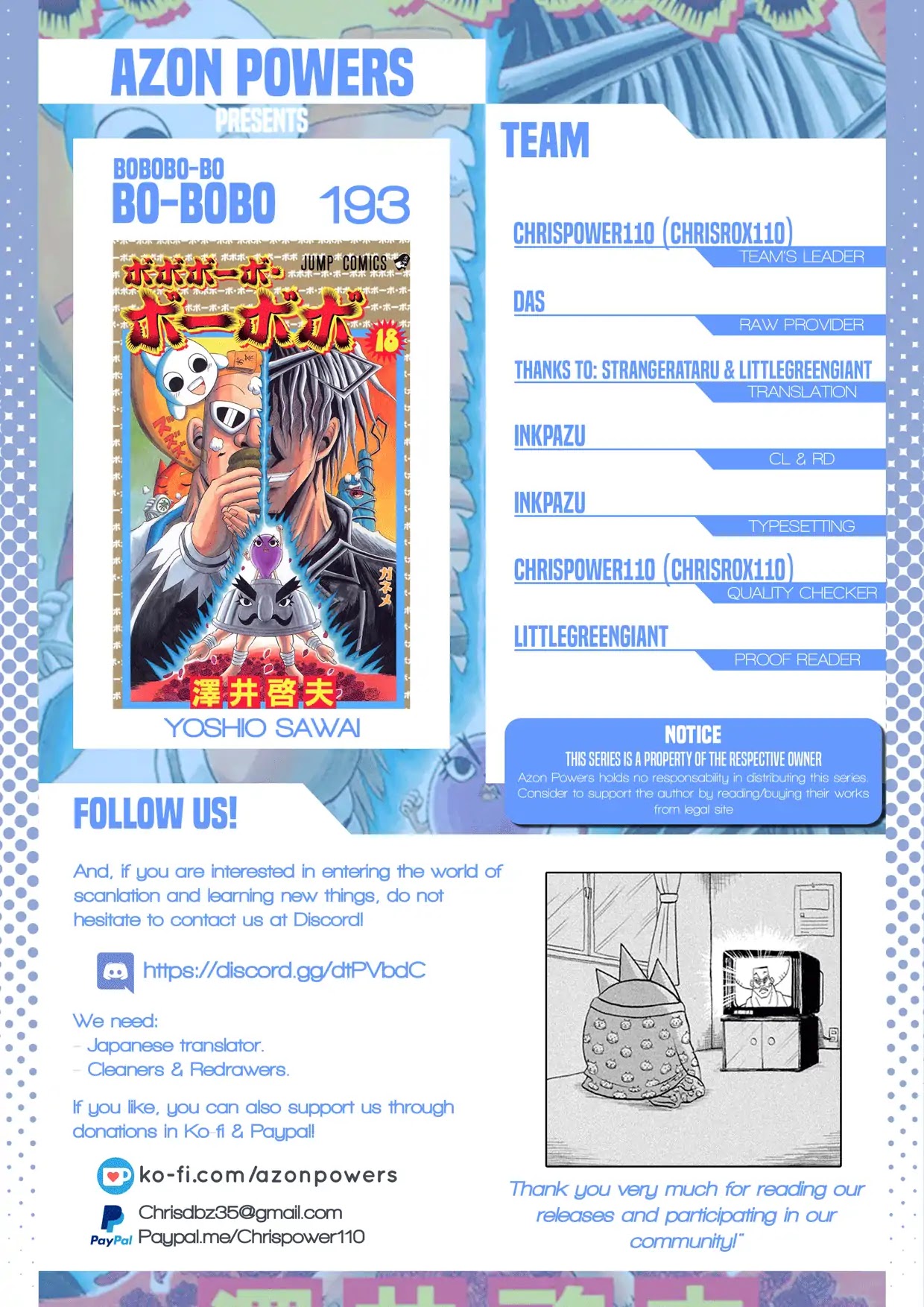 Bobobo-bo Bo-bobo Chapter 193 page 1 - Chapter 193: Ultimate Defense! Break Through The Nyan-Nyan Armor!!