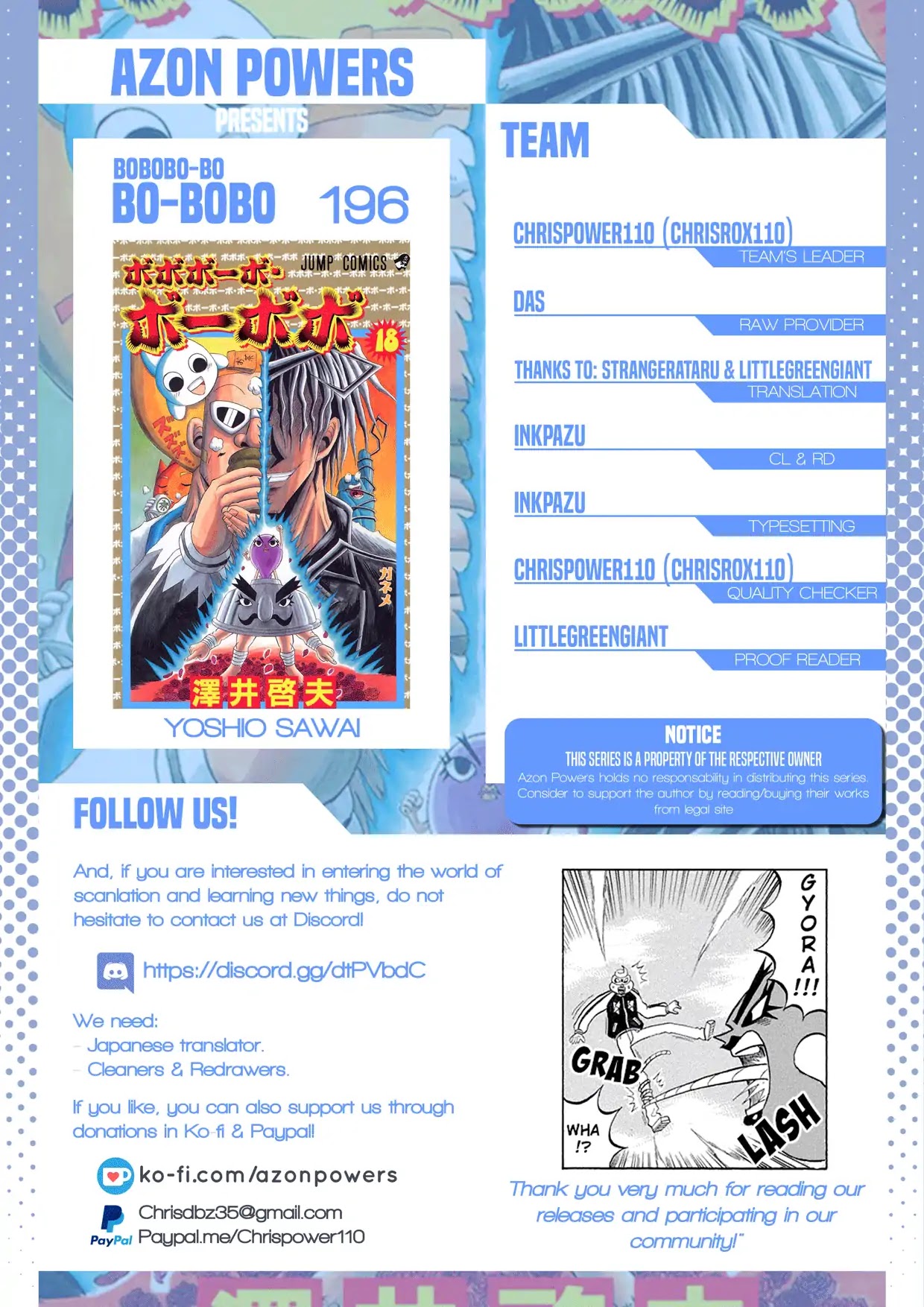 Bobobo-bo Bo-bobo Chapter 196 page 1 - Chapter 196: Hatenko Vs. Bo-BoBo