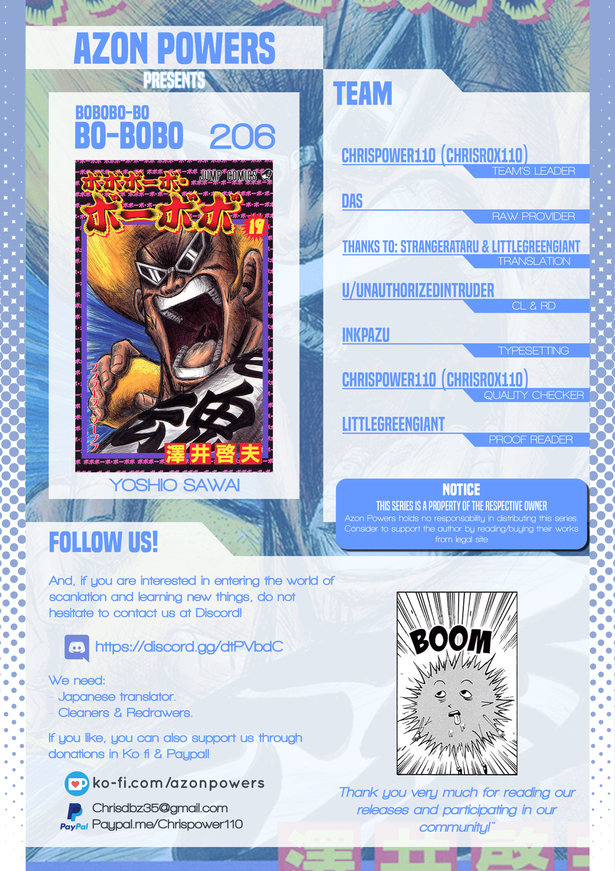 Bobobo-bo Bo-bobo Chapter 206 page 1 - Chapter 206: The Worried Brothers