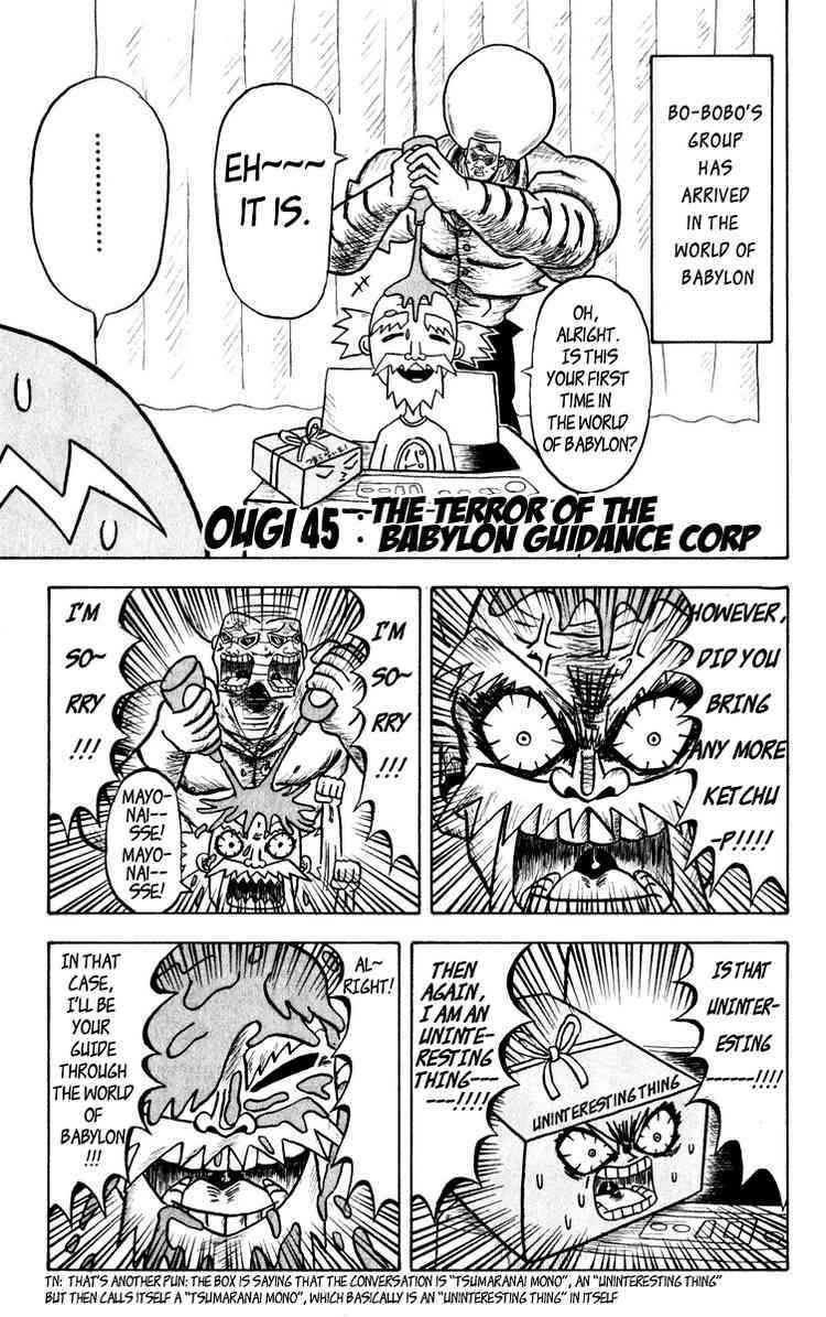 Bobobo-bo Bo-bobo Chapter 45 page 1 - Chapter 45: The Terror of the Babylon Guidance Corp