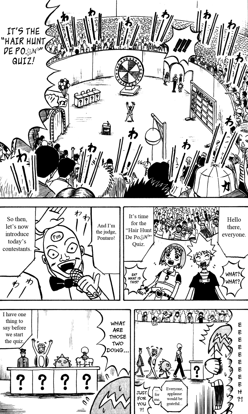 Bobobo-bo Bo-bobo Chapter 59 page 7 - Chapter 59: It's a Quiz, Boing! Boing! Boing! Boing! I'm Not a Frog, I'm Dengaku!