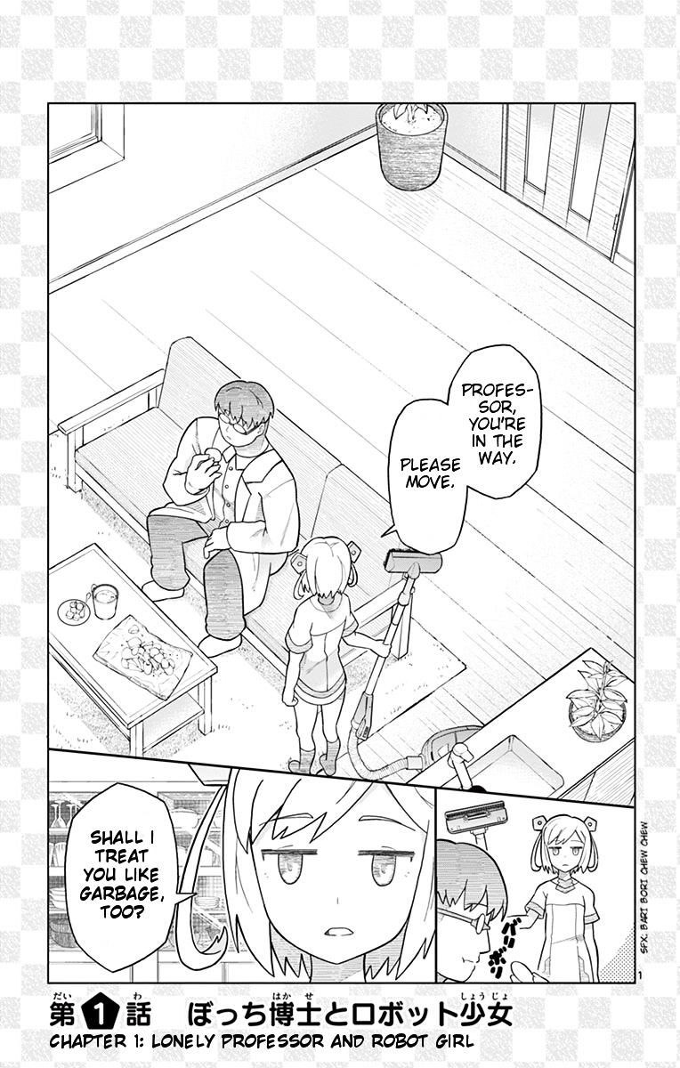 Bocchi Hakase to Robot Shoujo no Zetsubou Teki Utopia Chapter 1 page 5 - Chapter 1 : Lonely Professor and Robot Girl