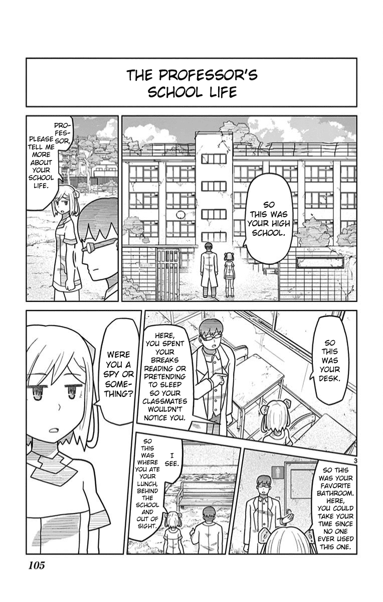 Bocchi Hakase to Robot Shoujo no Zetsubou Teki Utopia Chapter 11 page 3 - Chapter 11: Lonely Professor and School