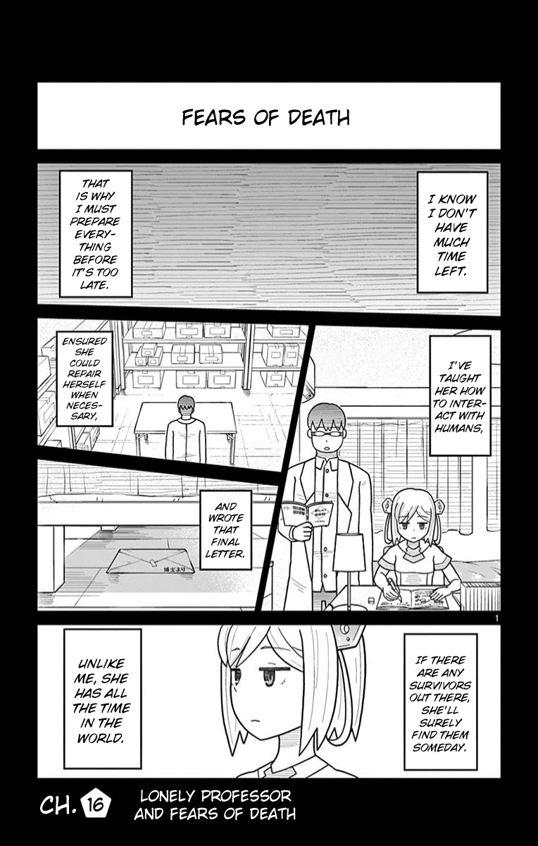 Bocchi Hakase to Robot Shoujo no Zetsubou Teki Utopia Chapter 16 page 1 - Chapter 16: Lonely Professor and Fears of Death