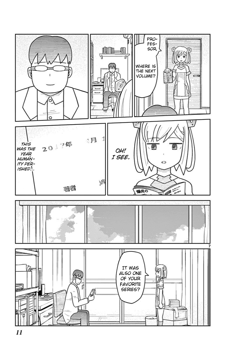 Bocchi Hakase to Robot Shoujo no Zetsubou Teki Utopia Chapter 18 page 7 - Chapter 18: Robot Girl and Manga