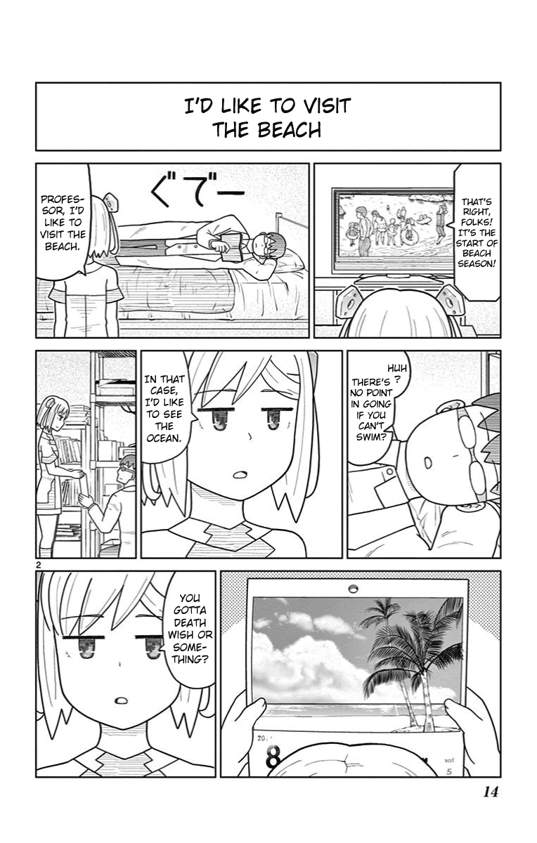 Bocchi Hakase to Robot Shoujo no Zetsubou Teki Utopia Chapter 19 page 2 - Chapter 19: Robot Girl and the Beach
