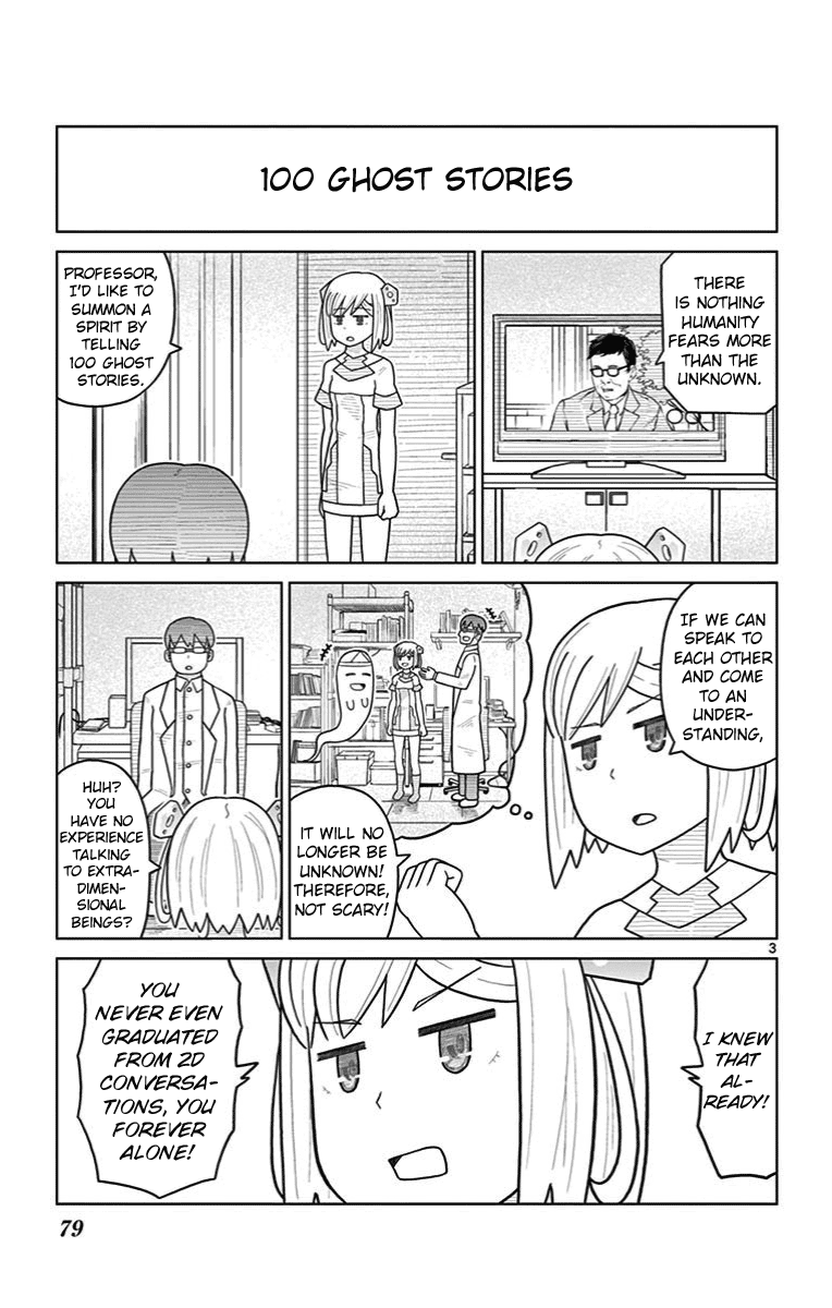 Bocchi Hakase to Robot Shoujo no Zetsubou Teki Utopia Chapter 26 page 3 - Chapter 26: Lonely Professor and 100 Ghost Stories