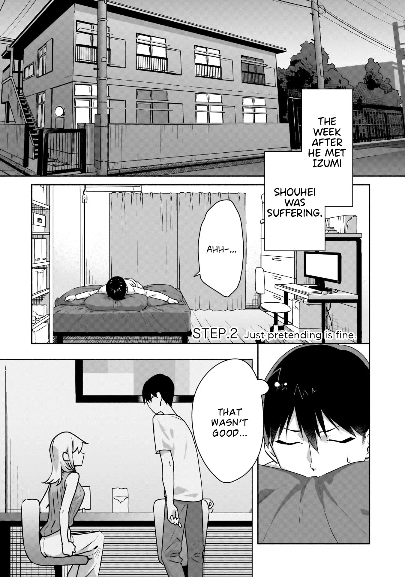 Bocchi no Boku ni Kyousei Kanojo ga Yattekita Chapter 2 page 1 - Chapter 2: Just pretending is fine.