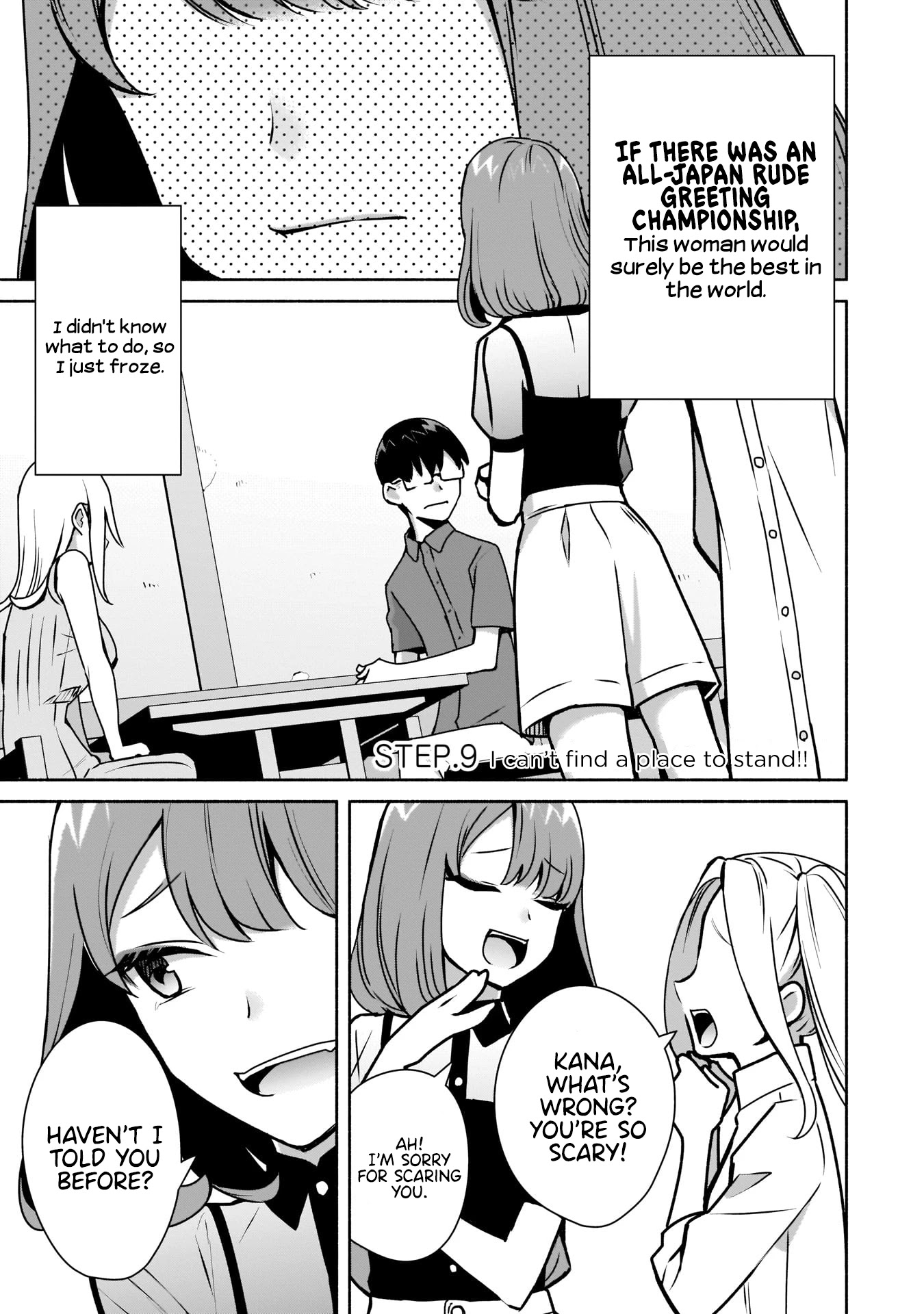 Bocchi no Boku ni Kyousei Kanojo ga Yattekita Chapter 9 page 1 - Chapter 9: I can't find a place to stand!!