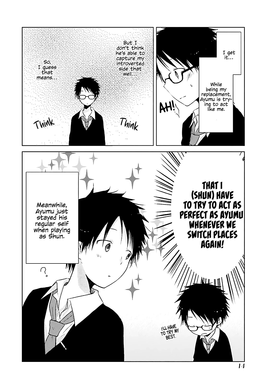 Boku ga Boku de Aru Tame ni Chapter 10 page 19 - Chapter 10: side.A: A day in the life of “me” and I. side.B: A day in the life of me and “I”.