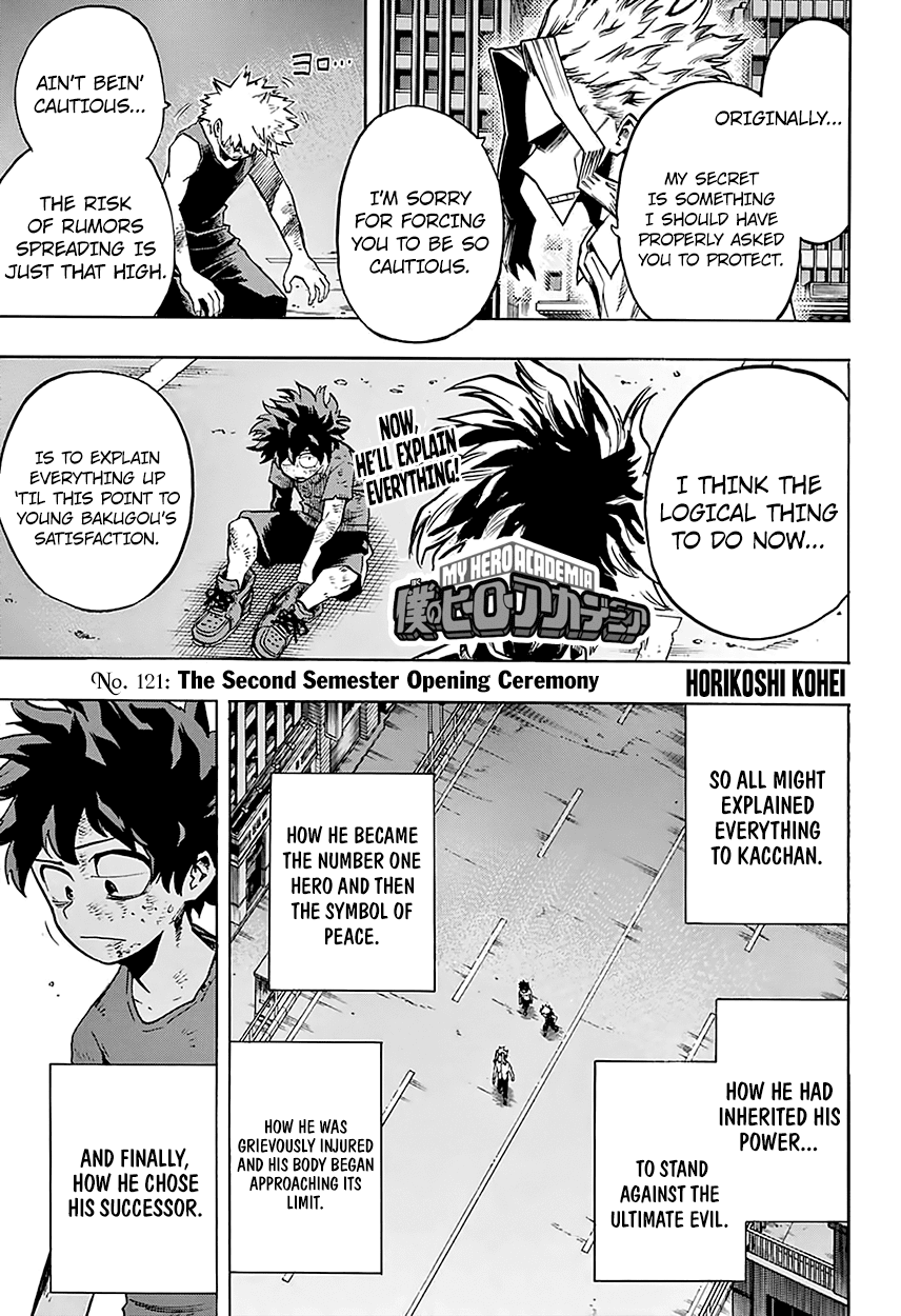 Boku no Hero Academia Chapter 121 page 4 - Chapter 121: The Second Semester Opening Ceremony