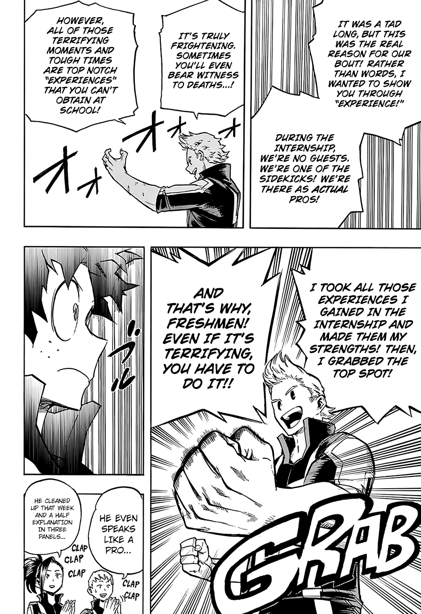 Boku no Hero Academia Chapter 124 page 15 - Chapter 124: Embryos Kicking in the Womb!! The Internship Arc
