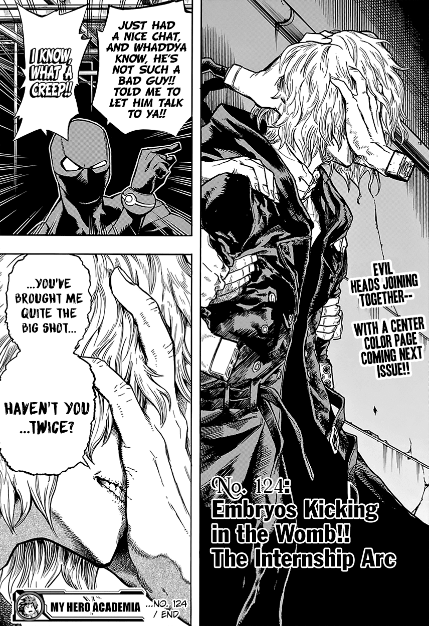 Boku no Hero Academia Chapter 124 page 22 - Chapter 124: Embryos Kicking in the Womb!! The Internship Arc