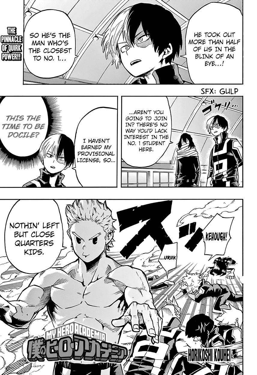 Boku no Hero Academia Chapter 124 page 4 - Chapter 124: Embryos Kicking in the Womb!! The Internship Arc