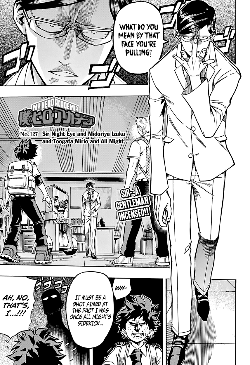 Boku no Hero Academia Chapter 127 page 2 - Chapter 127: Sir Night Eye and Midoriya Izuku and Toogata Mirio and All Might