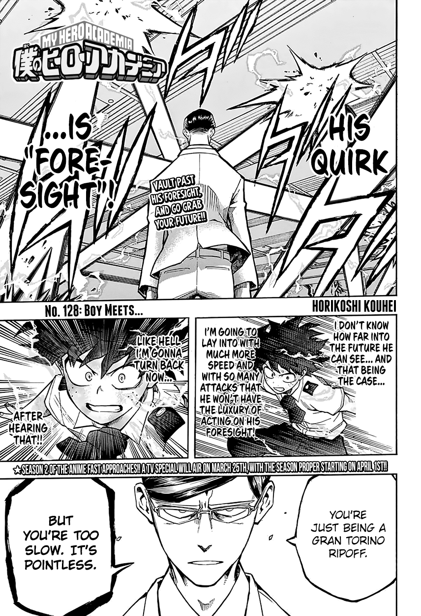 Boku no Hero Academia Chapter 128 page 3 - Chapter 128: Boy Meets...