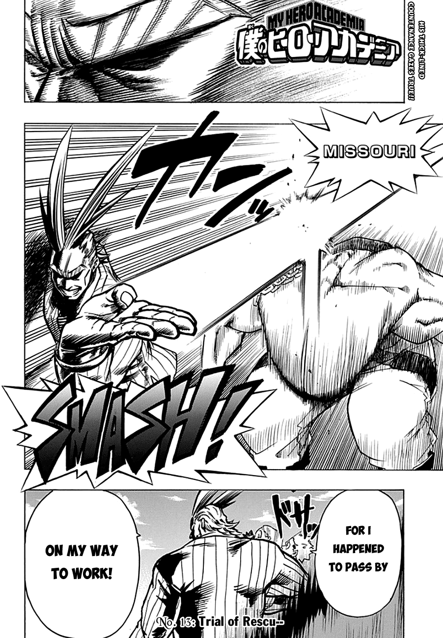 Boku no Hero Academia Chapter 13 page 2 - Chapter 13: Trial Of Rescue