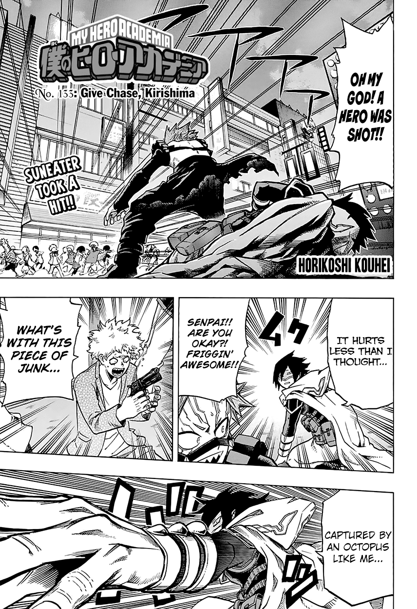 Boku no Hero Academia Chapter 133 page 4 - Chapter 133: Give Chase, Kirishima