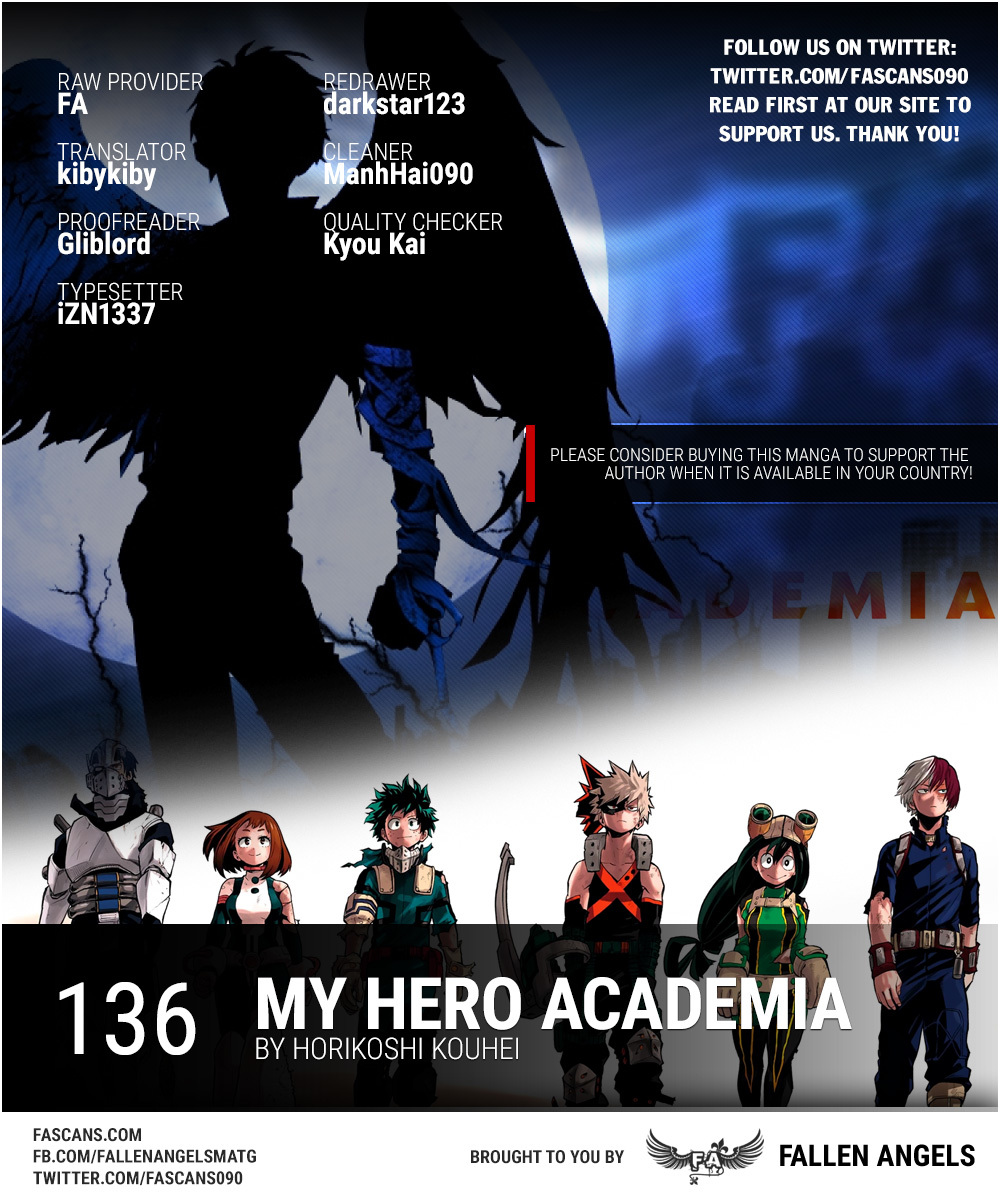 Boku no Hero Academia Chapter 136 page 1 - Chapter 136: So Close!!