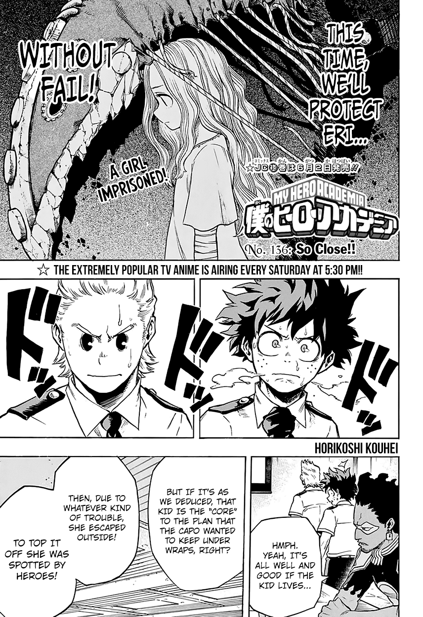 Boku no Hero Academia Chapter 136 page 4 - Chapter 136: So Close!!