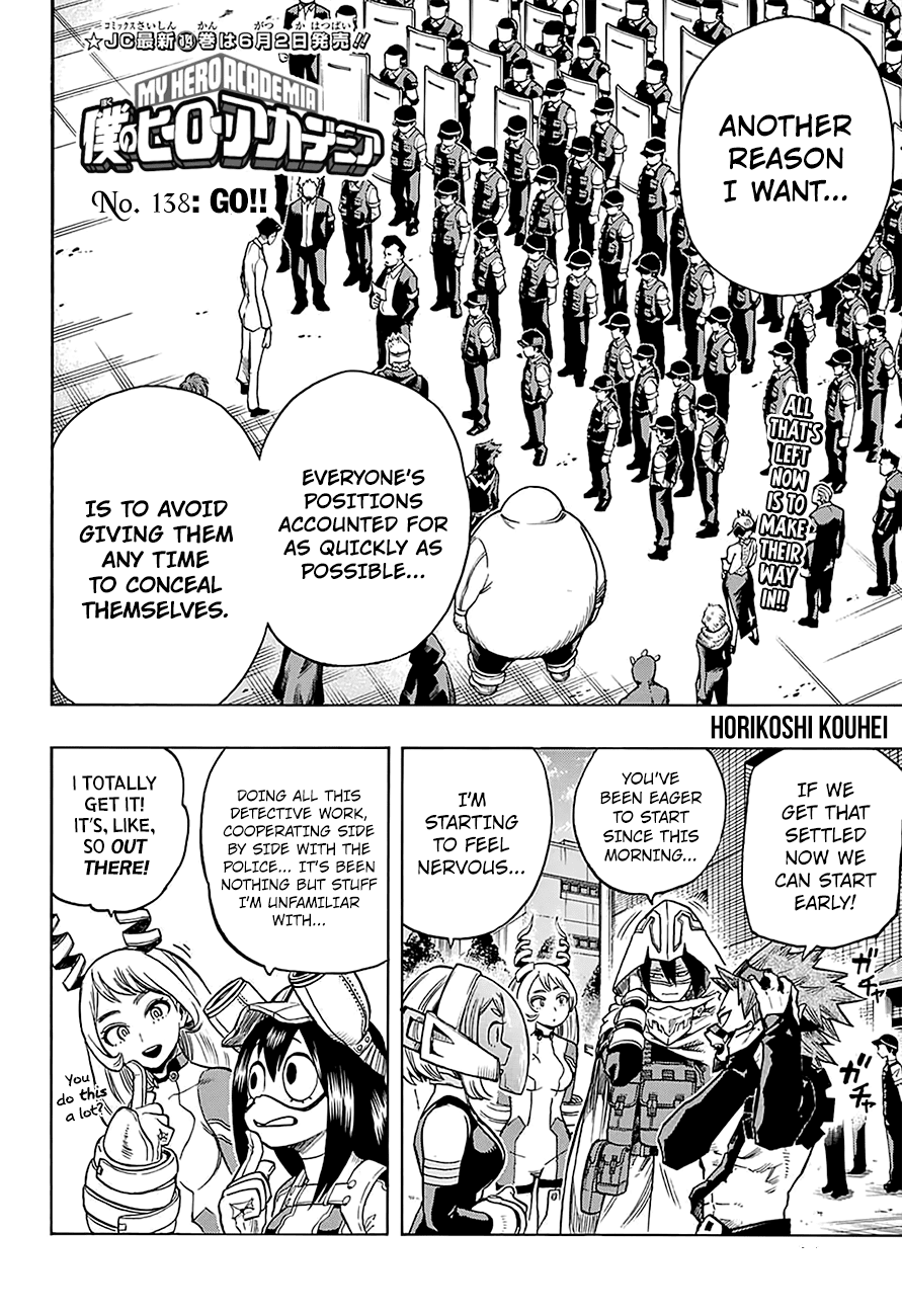 Boku no Hero Academia Chapter 138 page 4 - Chapter 138: GO!!