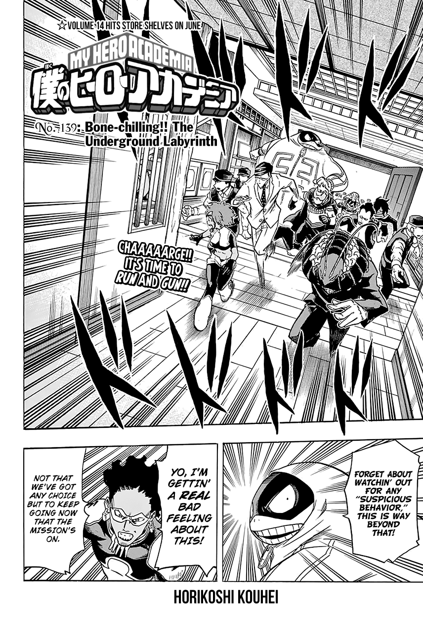 Boku no Hero Academia Chapter 139 page 4 - Chapter 139: Bone-chilling!! The Underground Labyrinth