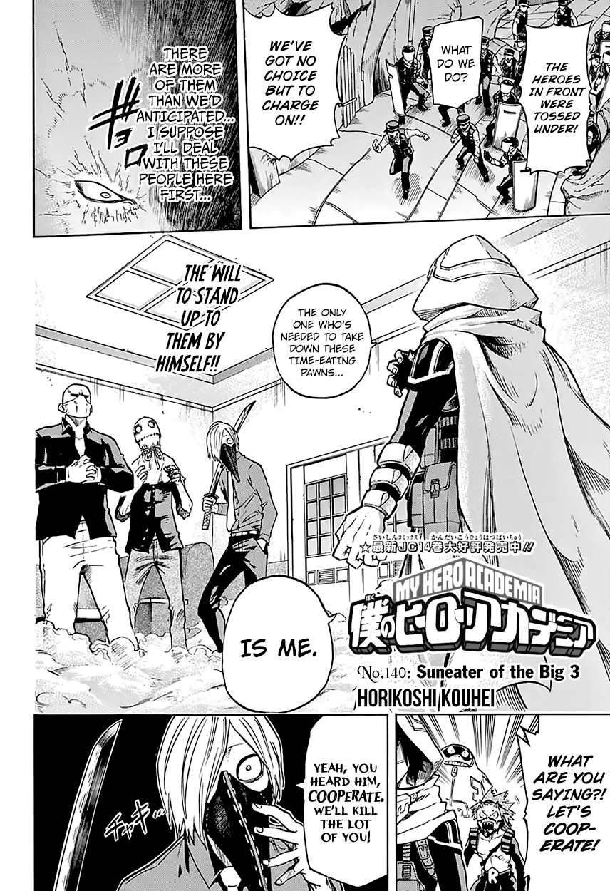 Boku no Hero Academia Chapter 140 page 4 - Chapter 140: Suneater of the Big 3