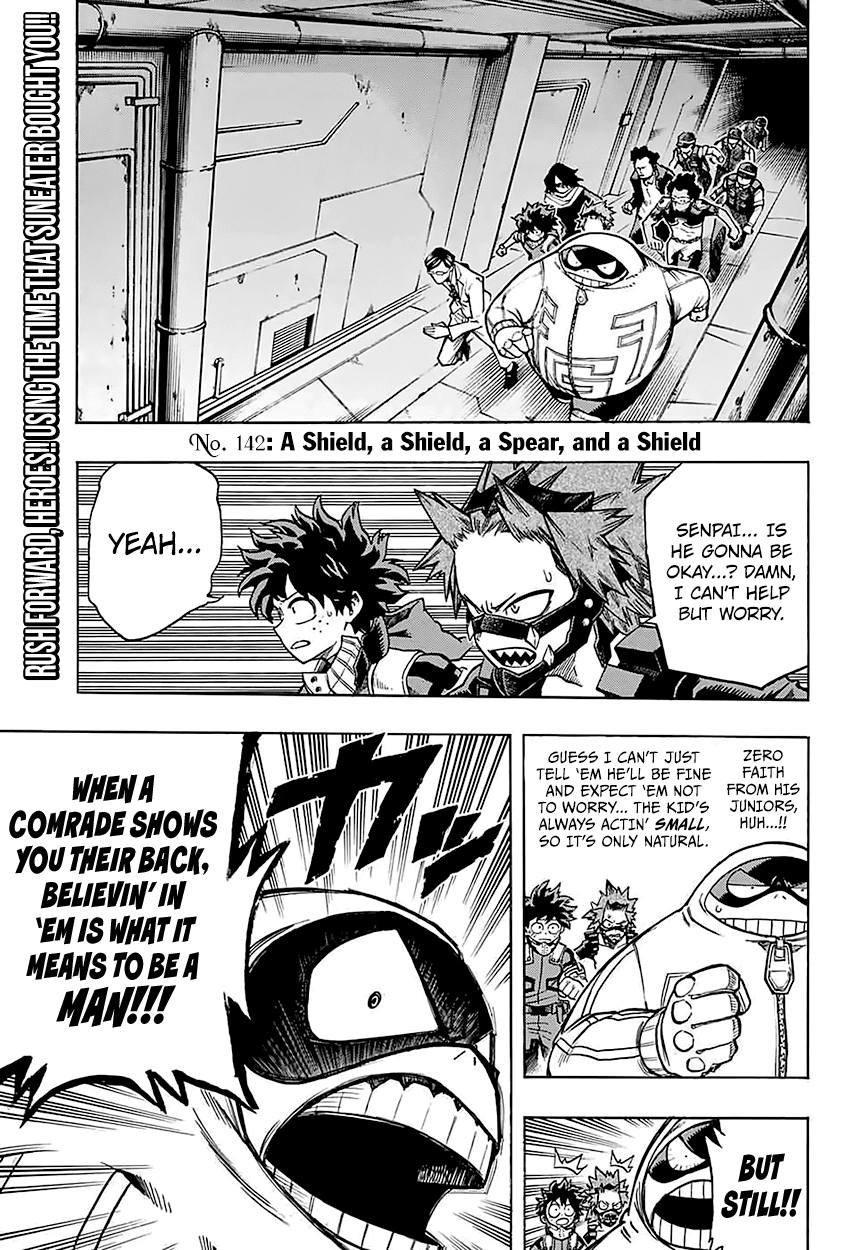 Boku no Hero Academia Chapter 142 page 7 - Chapter 142: A Shield, a Shield, a Spear, and a Shield