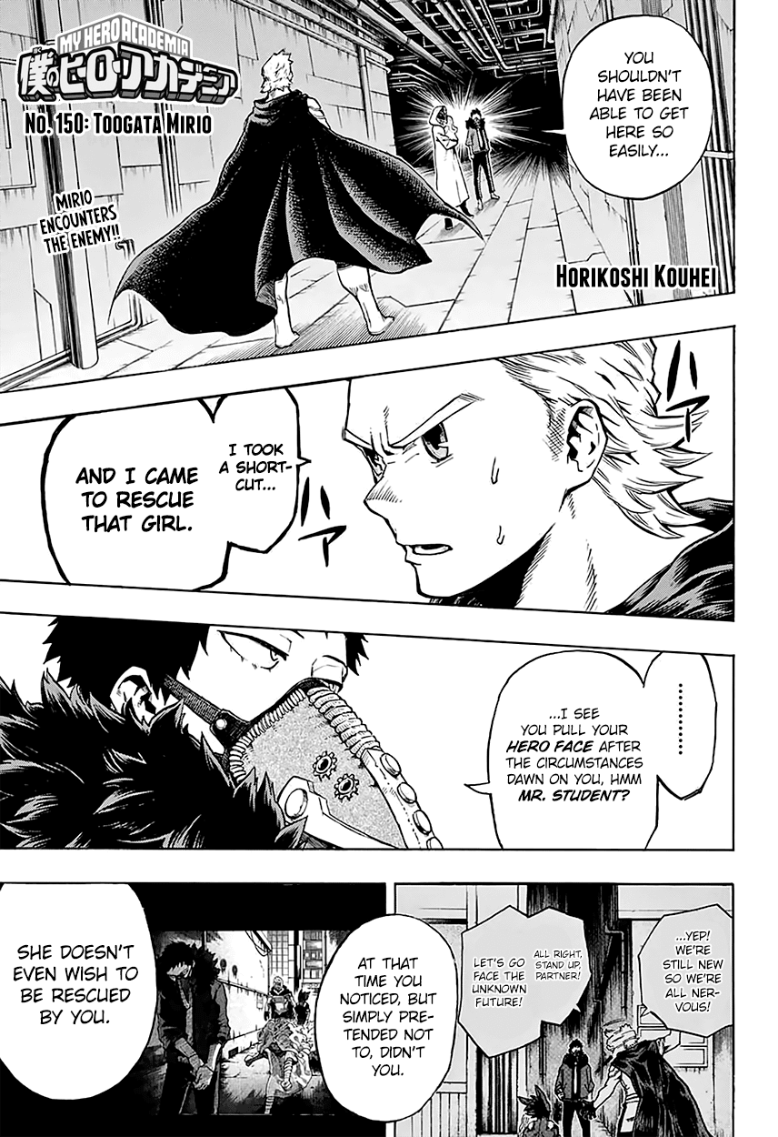 Boku no Hero Academia Chapter 150 page 3 - Chapter 150: Toogata Mirio