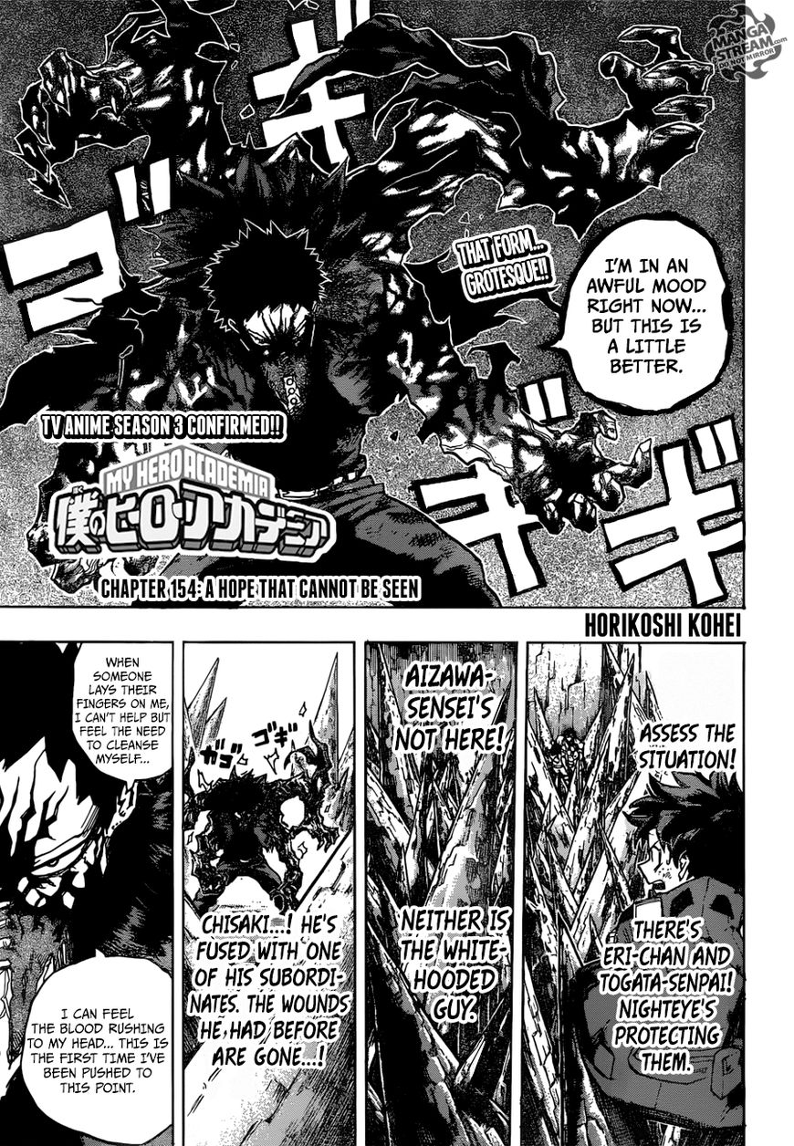 Boku no Hero Academia Chapter 154 page 1 - Chapter 154 : A hope that cannot be seen