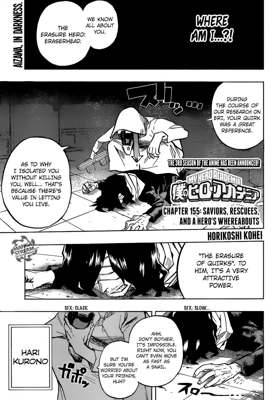 Boku no Hero Academia Chapter 155 page 1 - Chapter 155: Saviors, Rescuees, and a Hero's Whereabouts