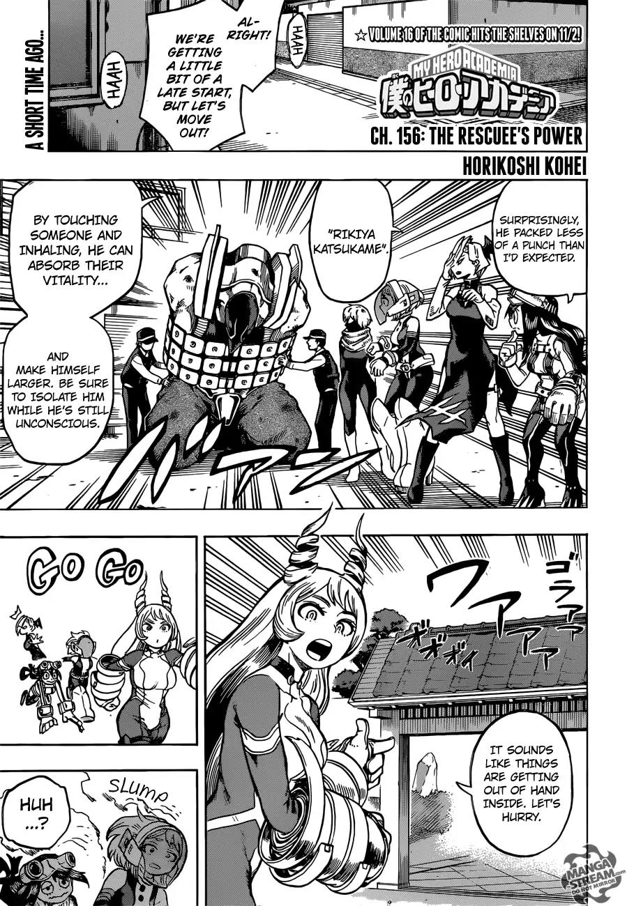Boku no Hero Academia Chapter 156 page 1 - Chapter 156: The Rescuee's Power