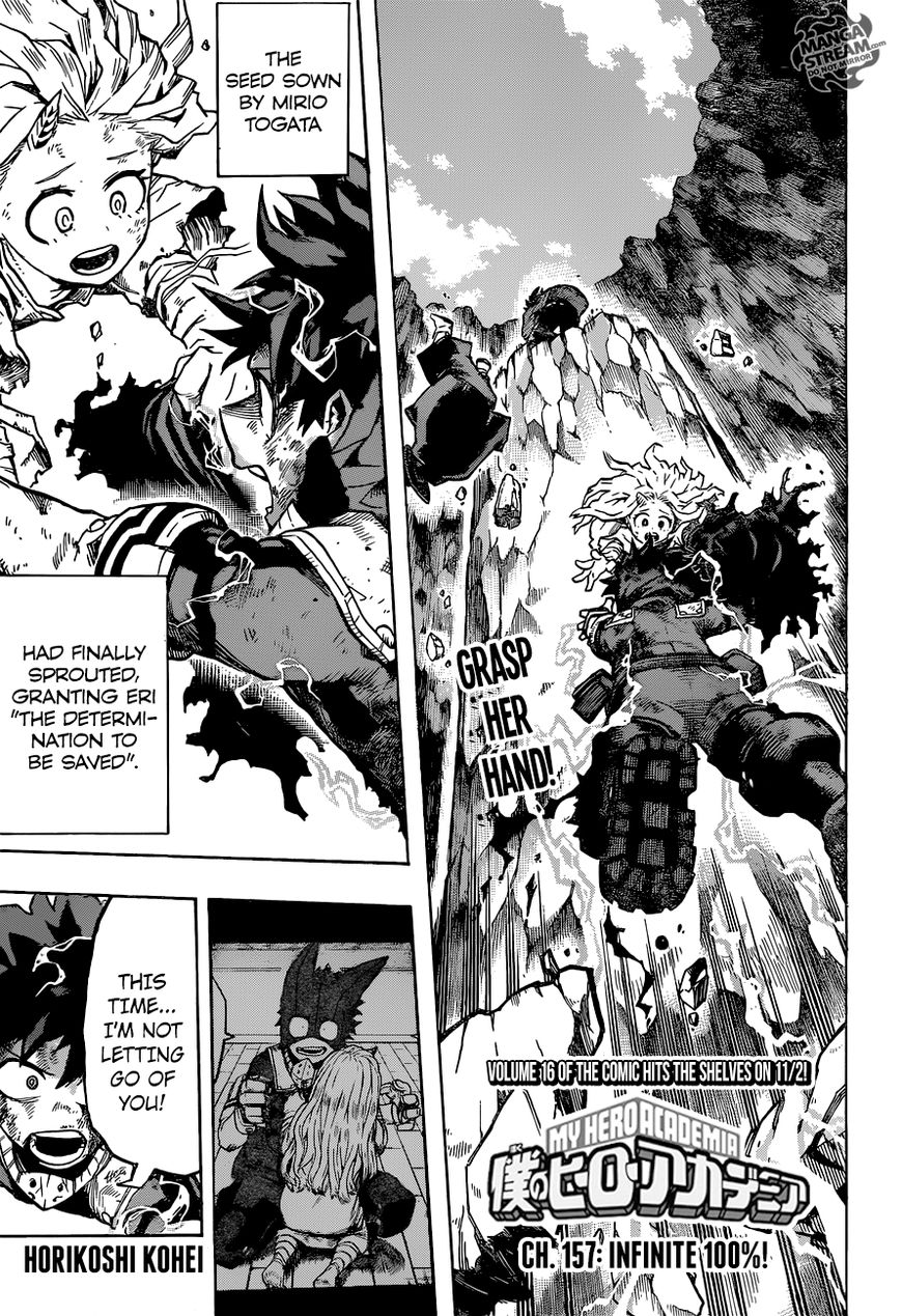 Boku no Hero Academia Chapter 157 page 1 - Chapter 157 : Infinite 100%!