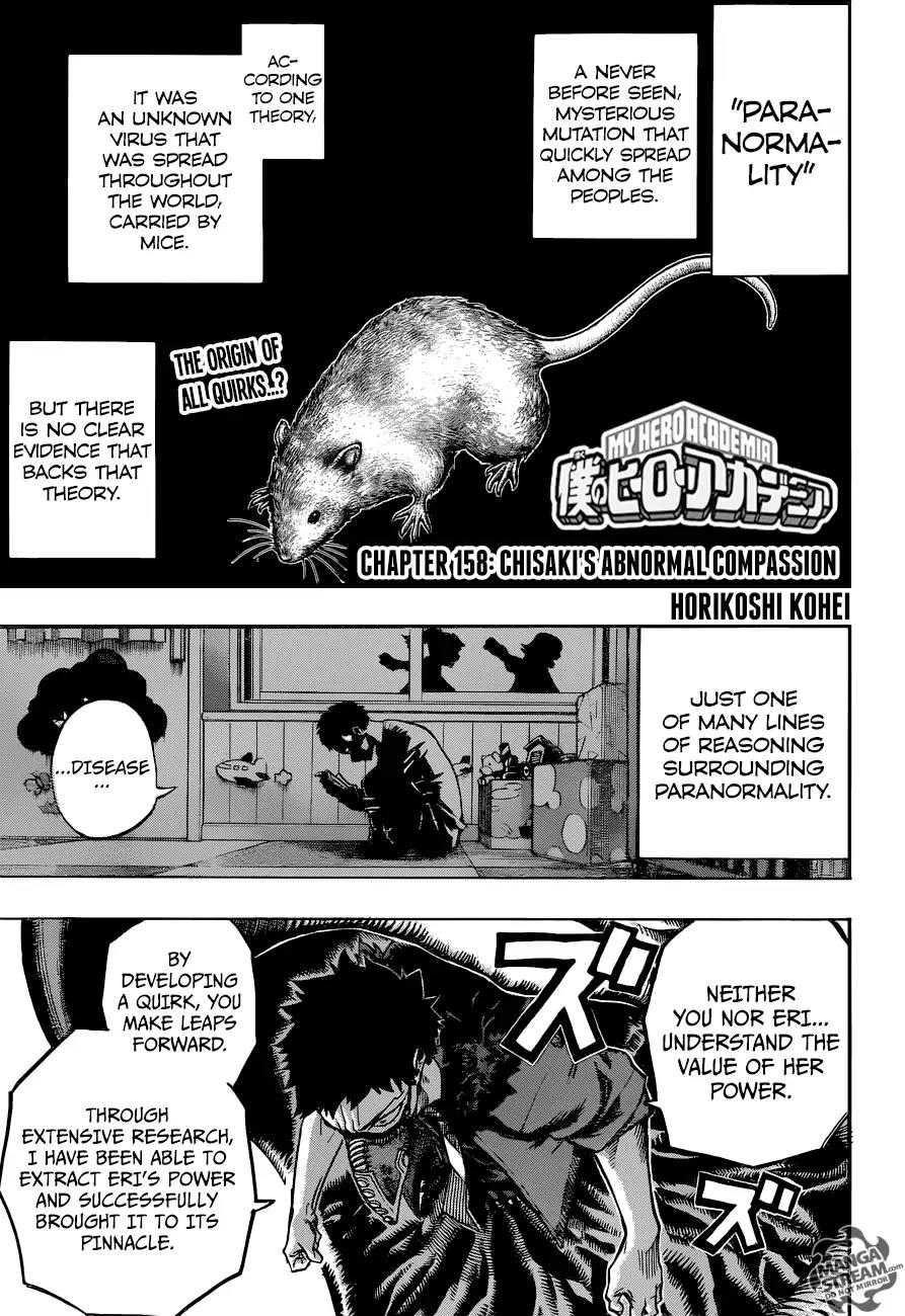 Boku no Hero Academia Chapter 158 page 1 - Chapter 158: Chisaki's Abnormal Compassion