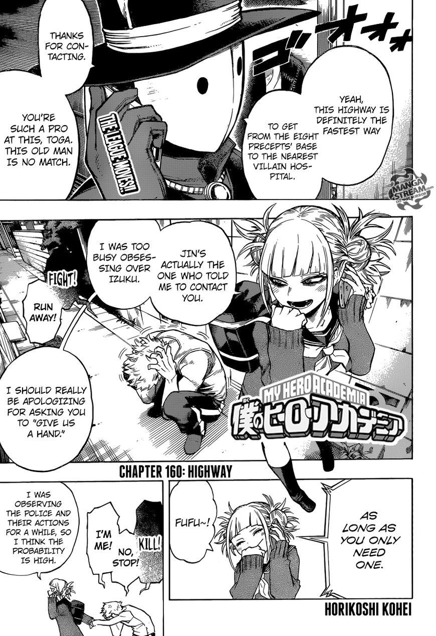 Boku no Hero Academia Chapter 160 page 1 - Chapter 160 : Highway