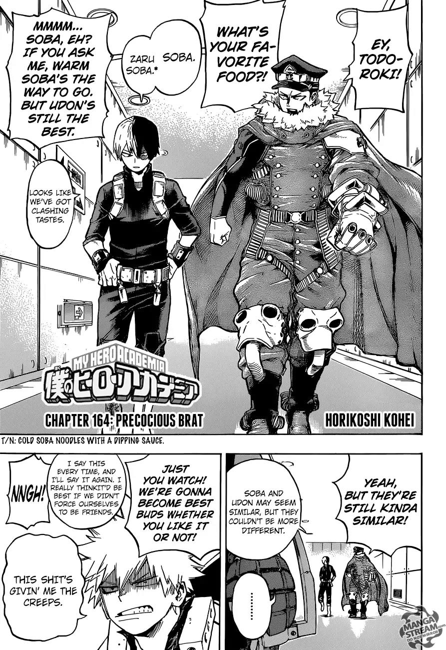 Boku no Hero Academia Chapter 164 page 1 - Chapter 164: Precocious Brat