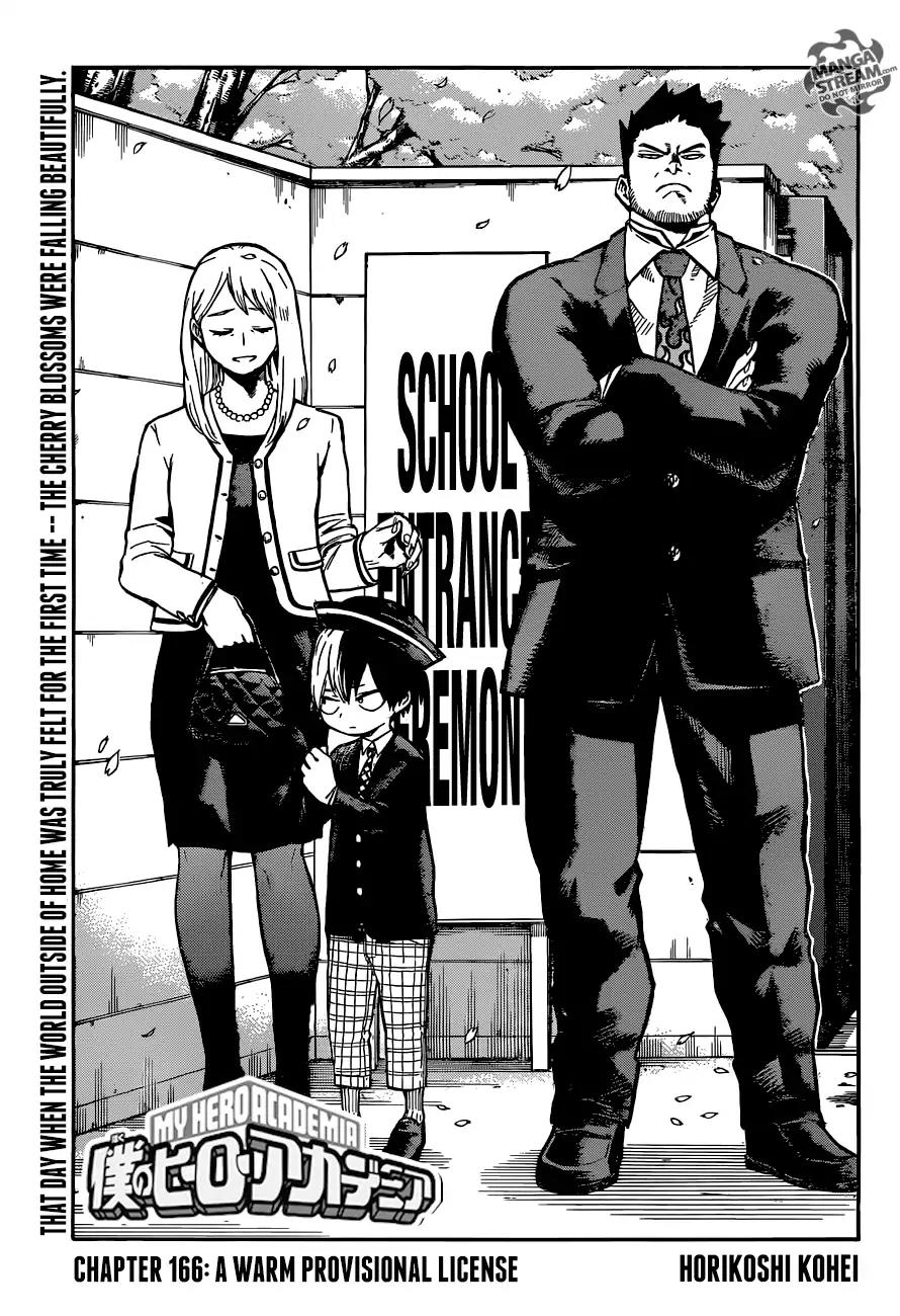 Boku no Hero Academia Chapter 166 page 1 - Chapter 166: A Warm Provisional License Training Course