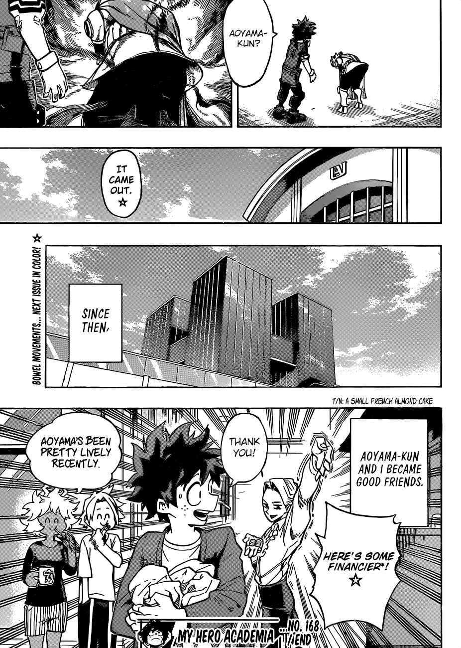 Boku no Hero Academia Chapter 168 page 18 - Chapter 168: A Collection of Aoyama’s Eccentricities