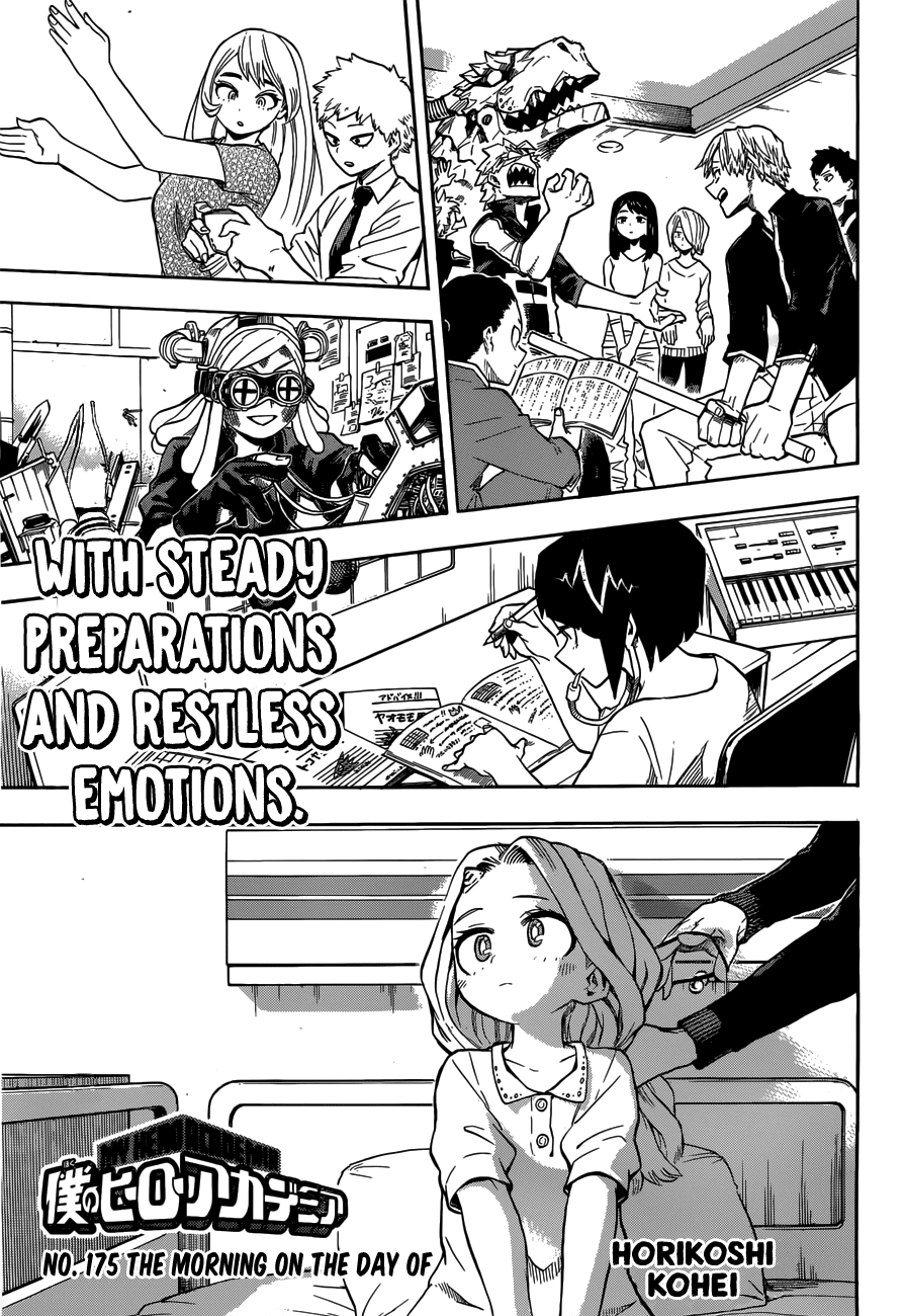 Boku no Hero Academia Chapter 175 page 1 - Chapter 175: The Morning on the Day of
