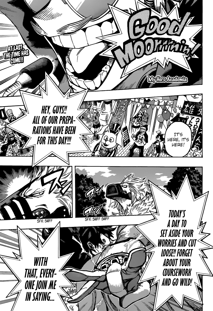 Boku no Hero Academia Chapter 179 page 1 - Chapter 179: The Cultural Festival Begins