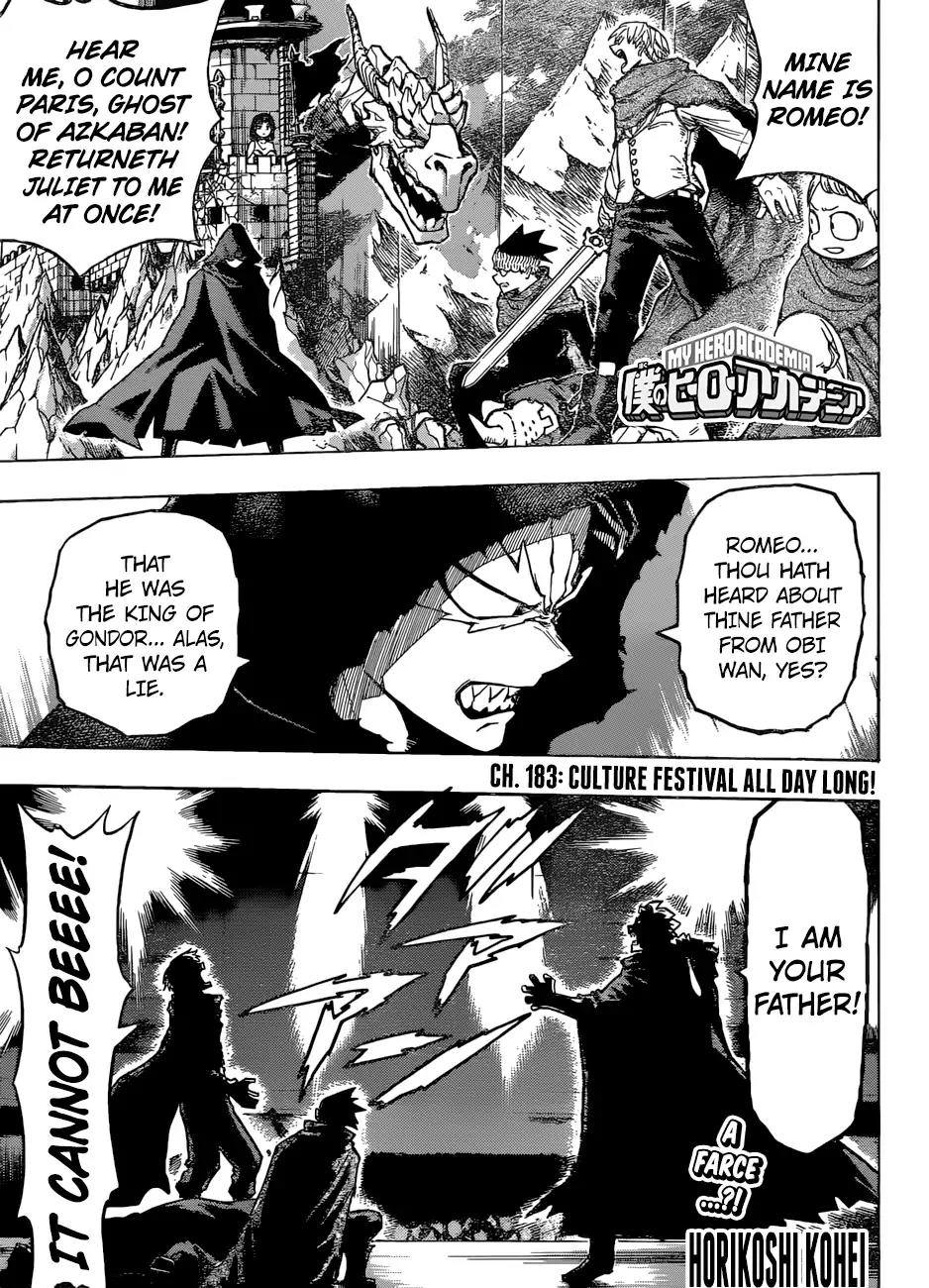 Boku no Hero Academia Chapter 183 page 1 - Chapter 183: Culture Festival All Day Long!