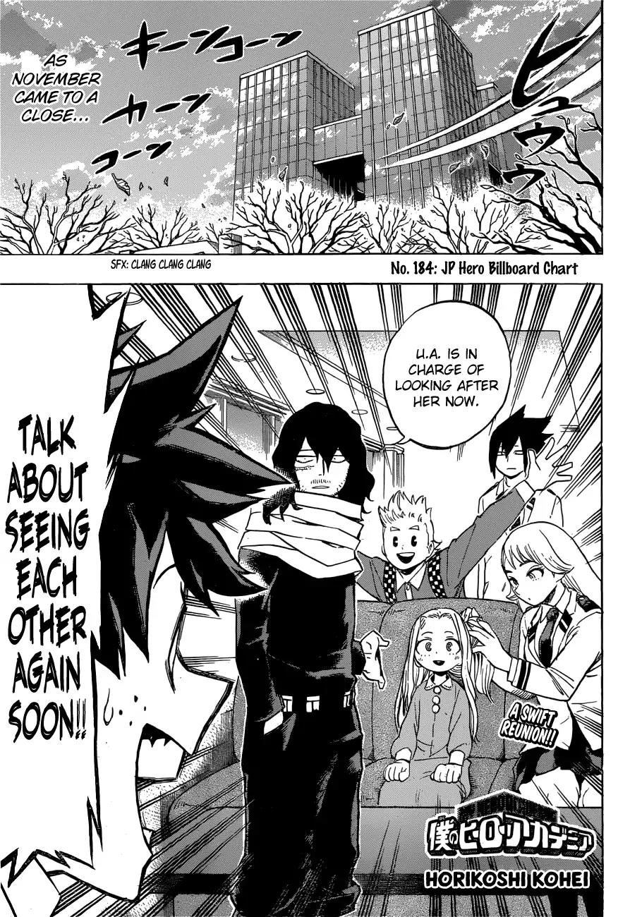 Boku no Hero Academia Chapter 184 page 1 - Chapter 184: JP Hero Billboard Chart